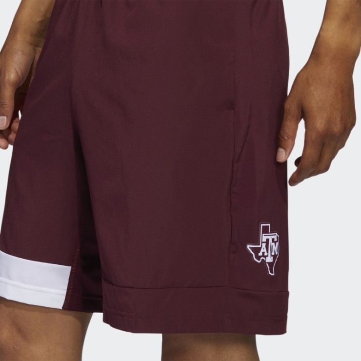 Pantalón Corto De Entrenamiento Con Bolsillos Granate Adidas