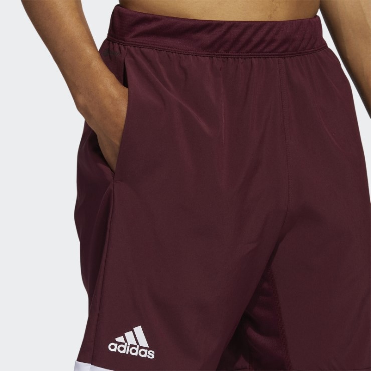 Pantalón Corto De Entrenamiento Con Bolsillos Granate Adidas