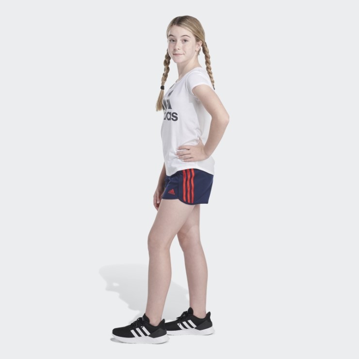 Shorts De Malla A Rayas Azul Marino Adidas