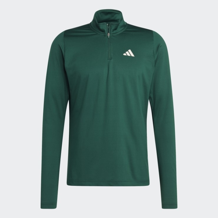 Camiseta Verde De Manga Larga Con Cremallera 1/4 Sports Club Adidas