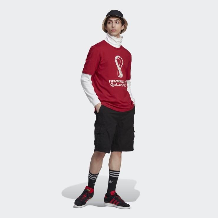 Camiseta Gráfica Granate Adidas Copa Mundial 2022