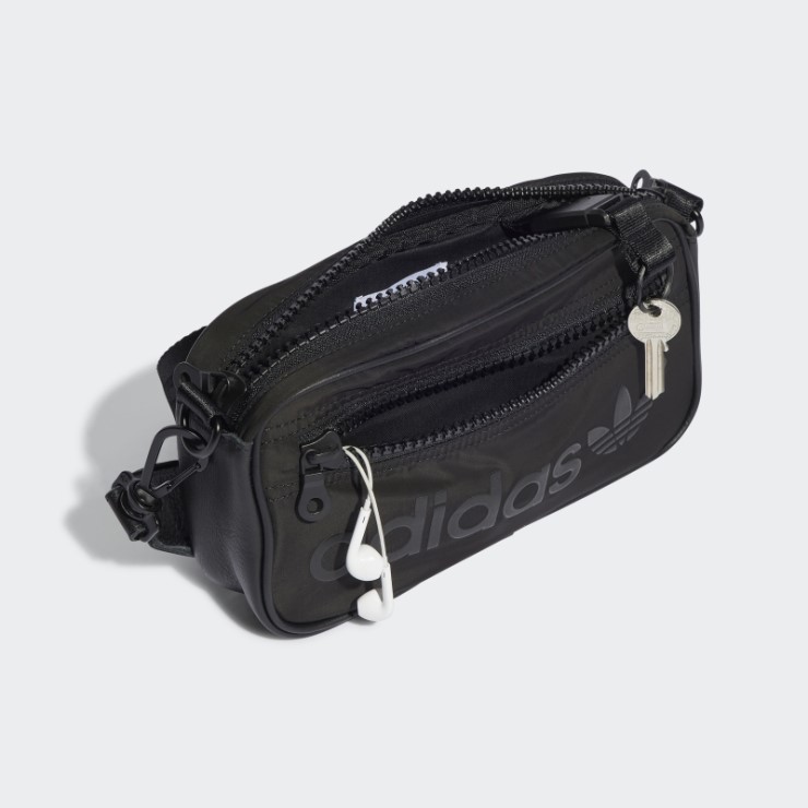 Negro Mini Bolso De Mano Adidas Versión Azul