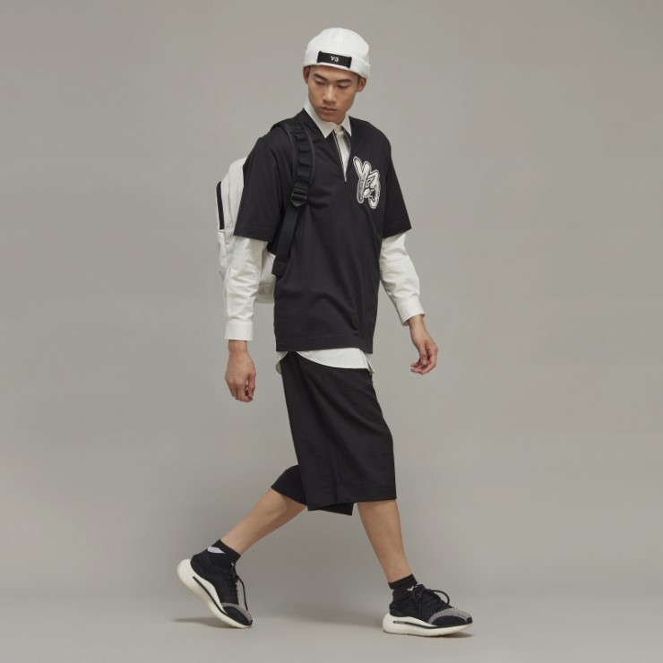 Hot Y-3 Camiseta De Manga Corta Con Media Cremallera Adidas