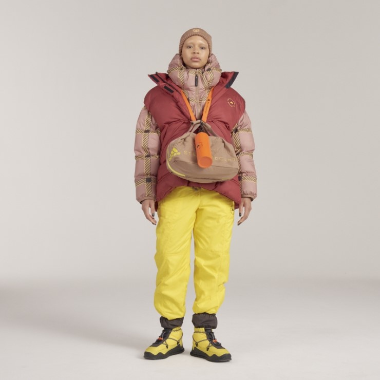 Adidas By Stella Mccartney Chaleco De Invierno Acolchado Caliente Burdeos