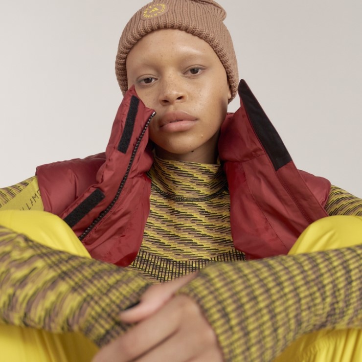 Adidas By Stella Mccartney Chaleco Acolchado De Invierno Moda Burdeos