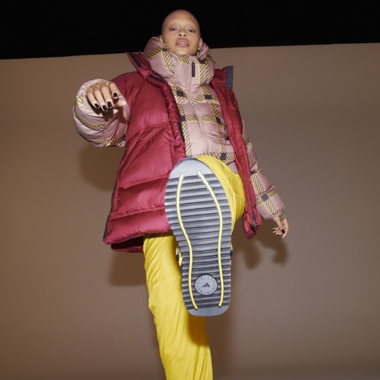 Adidas By Stella Mccartney Chaleco Acolchado De Invierno Moda Burdeos