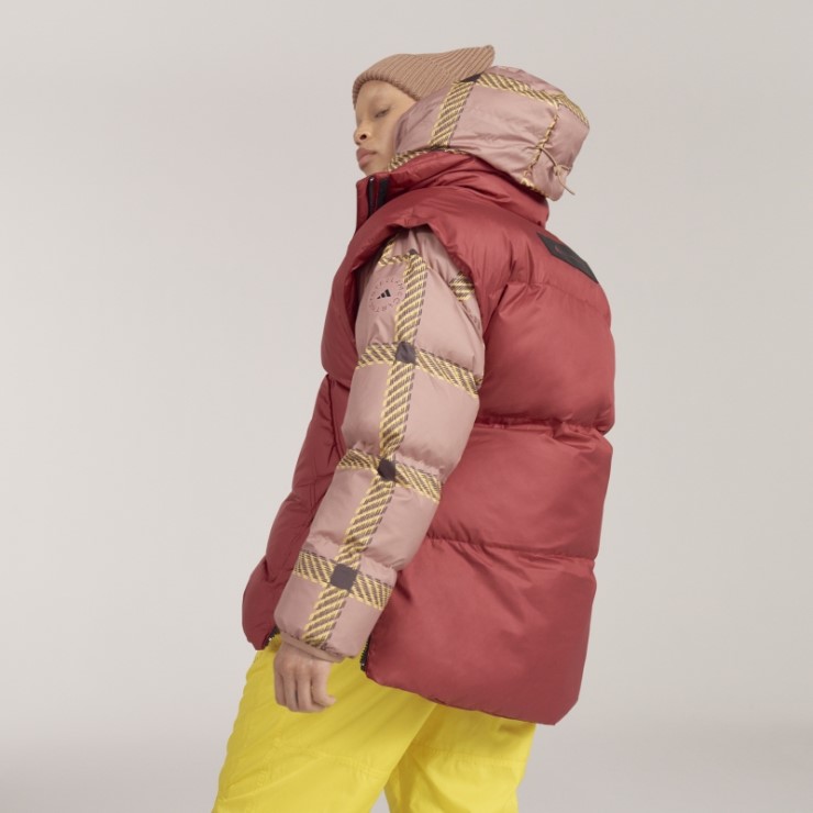 Adidas By Stella Mccartney Chaleco Acolchado De Invierno Moda Burdeos