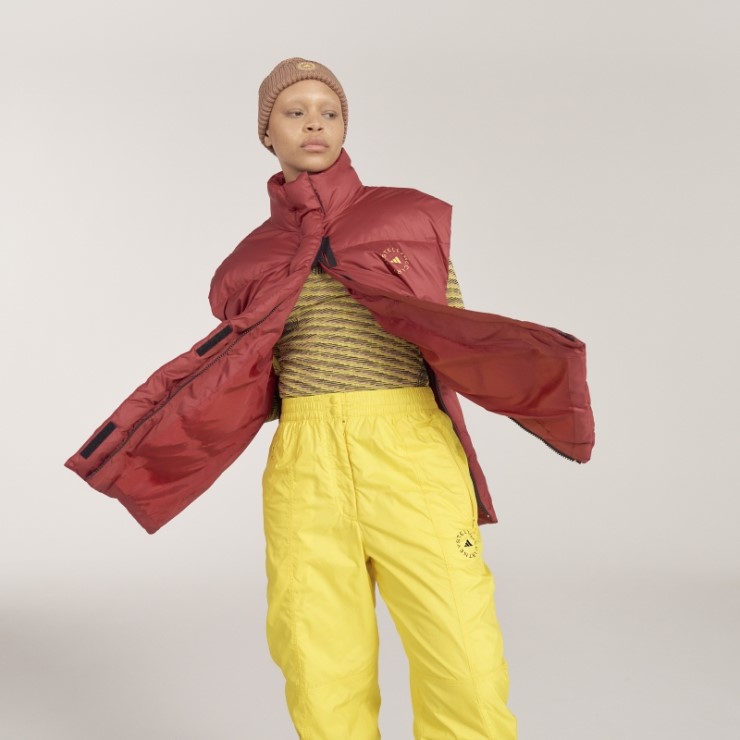 Adidas By Stella Mccartney Chaleco Acolchado De Invierno Moda Burdeos