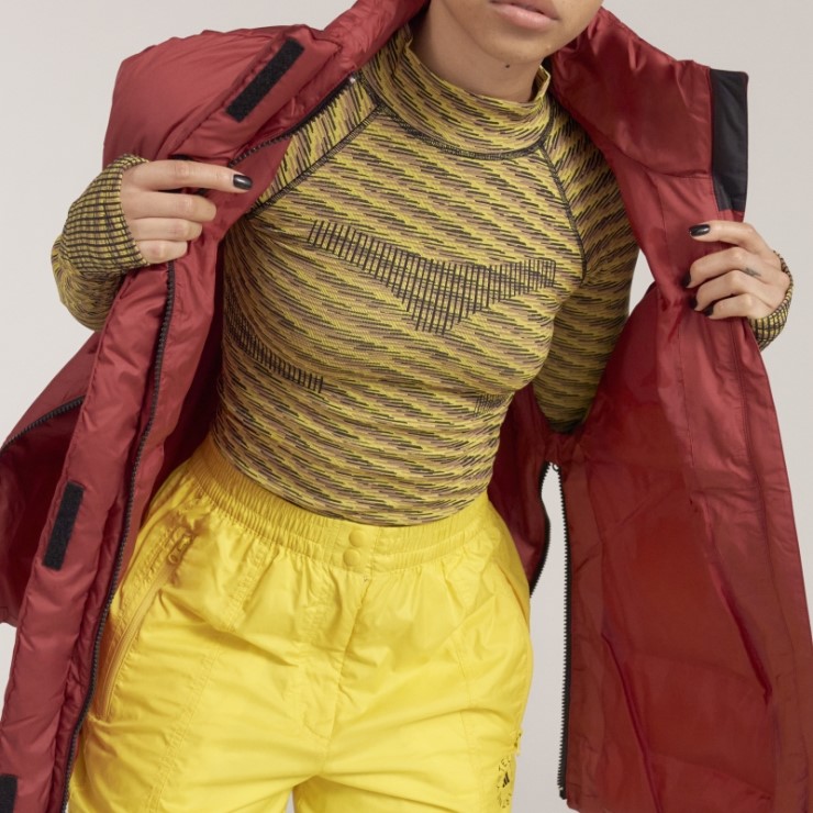 Adidas By Stella Mccartney Chaleco Acolchado De Invierno Moda Burdeos