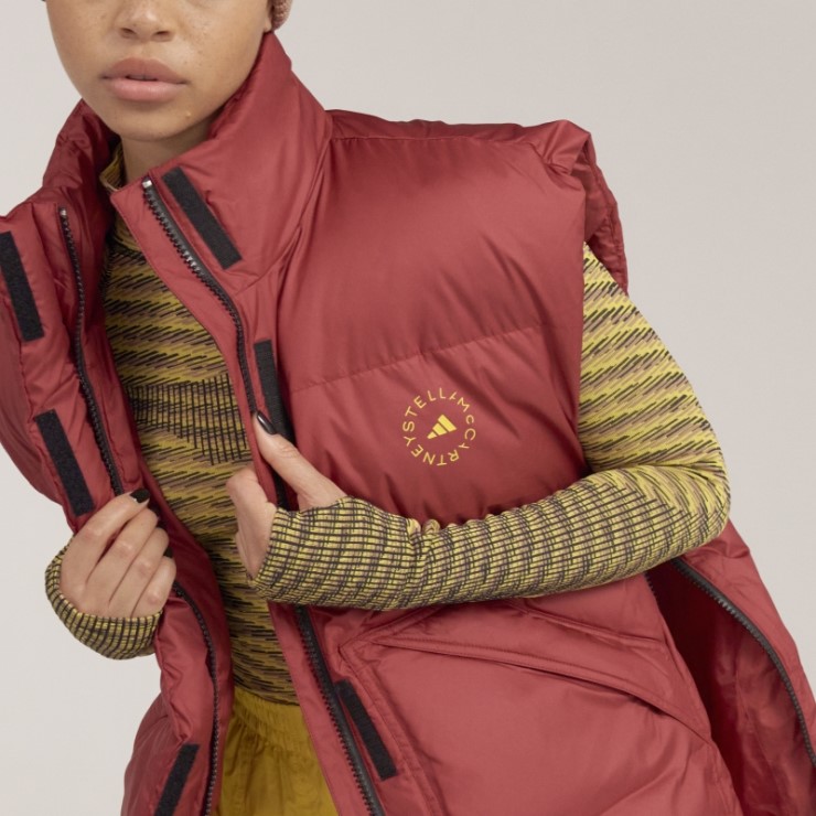Adidas By Stella Mccartney Chaleco Acolchado De Invierno Moda Burdeos