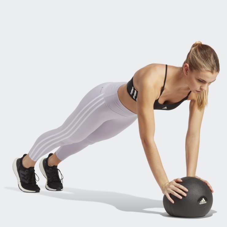 Leggings 7/8 De Talle Alto Con 3 Rayas De Adidas Train Essentials De Silver Dawn