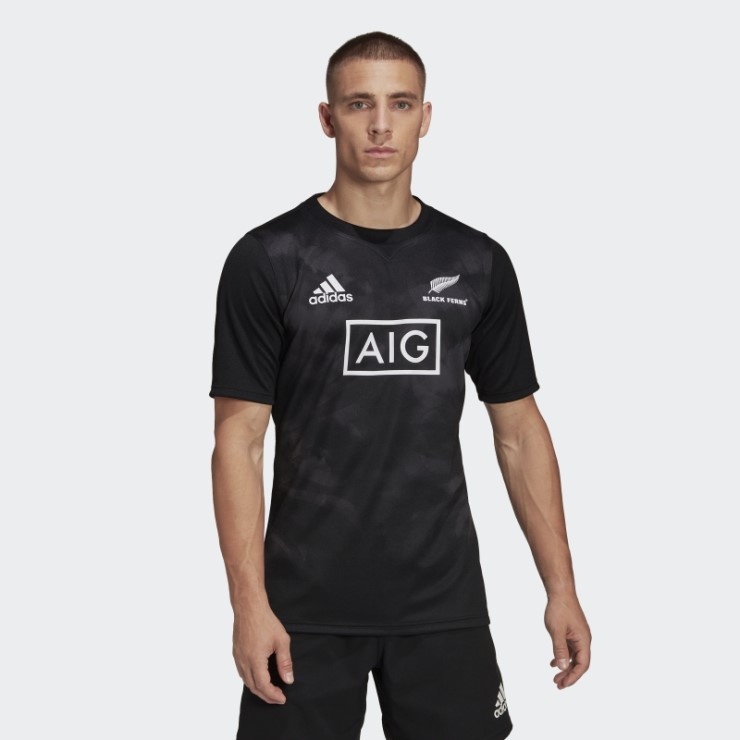 Adidas Camiseta Primera Equipación Rugby Primeblue Helechos Negros Adidas Negra Con Estilo