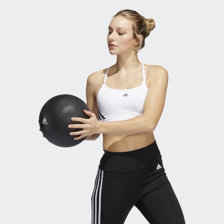 Adidas Aeroreact Training Light-support 3-stripes Sujetador Blanco Moda