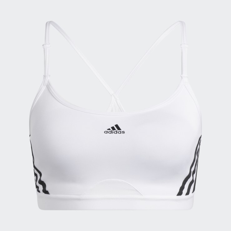 Adidas Aeroreact Training Light-support 3-stripes Sujetador Blanco Moda
