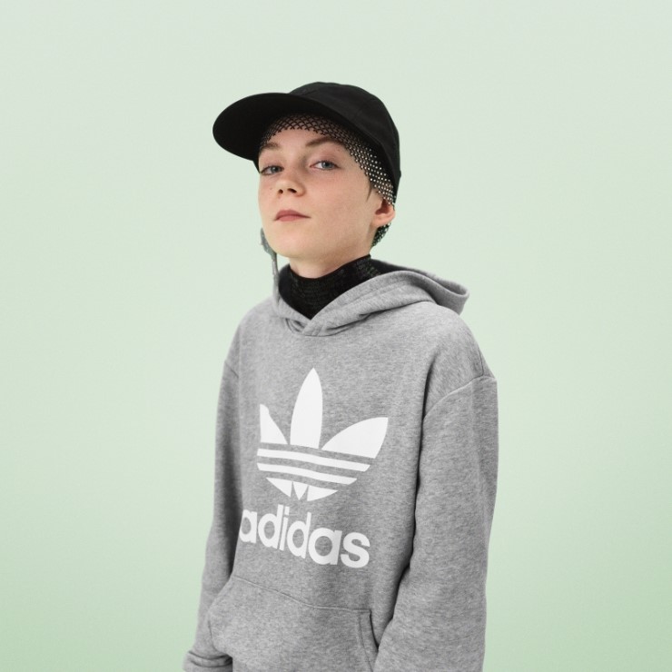 Sudadera Con Capucha Trefoil Gris Medio Adidas