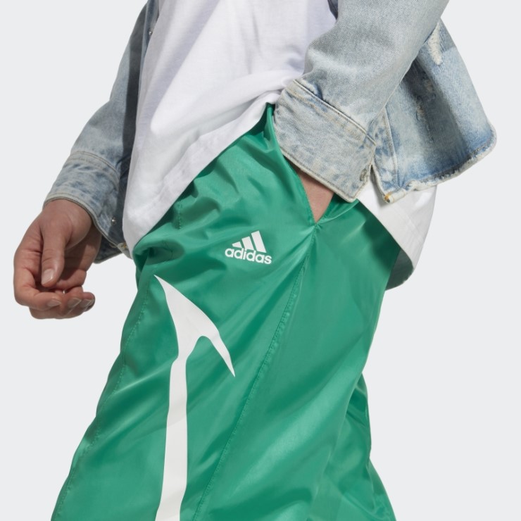 Pantalón Verde Corte Colorblock Tejido Adidas