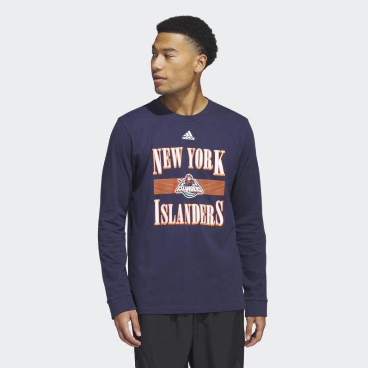 Camiseta De Manga Larga Adidas Islanders Playmaker Azul Marino Oscuro