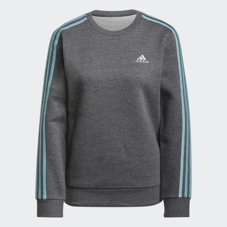 Sudadera Adidas Essentials 3 Bandas Polar Gris Oscuro Jaspeado