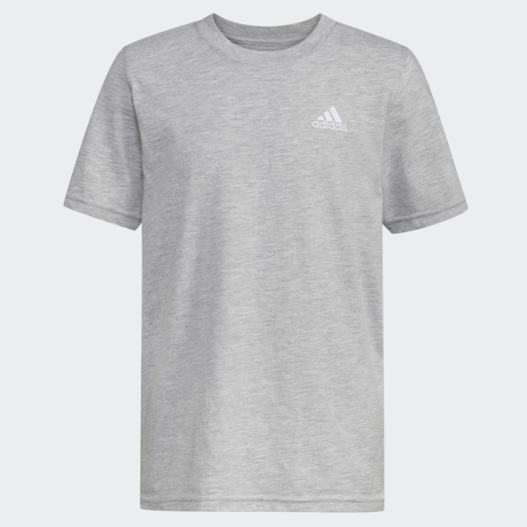 Adidas Camiseta Gris Jaspeada Con Logo Esencial Jaspeado