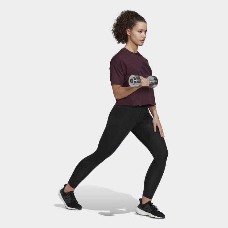 Camiseta Adidas Train Icons 3 Bar Logo Granate