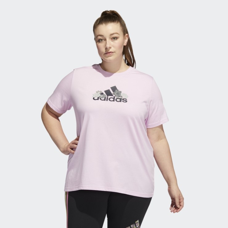 Camiseta Gráfica Floral (talla Grande) Lila Adidas