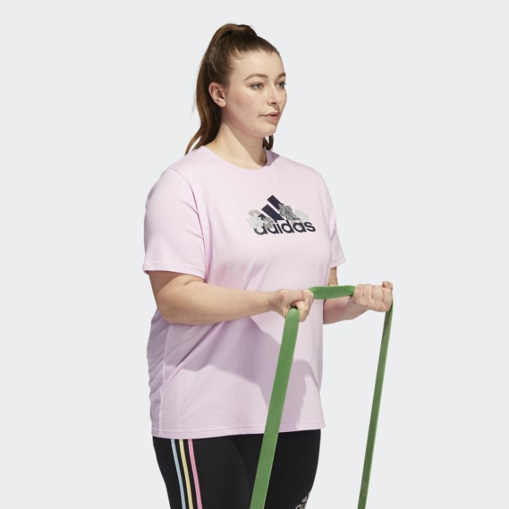 Camiseta Gráfica Floral (talla Grande) Lila Adidas