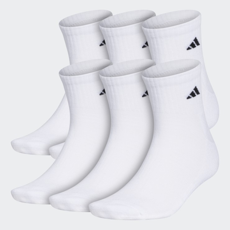 Adidas Calcetines Atléticos Acolchados Cuartos 6 Pares Xl Blanco