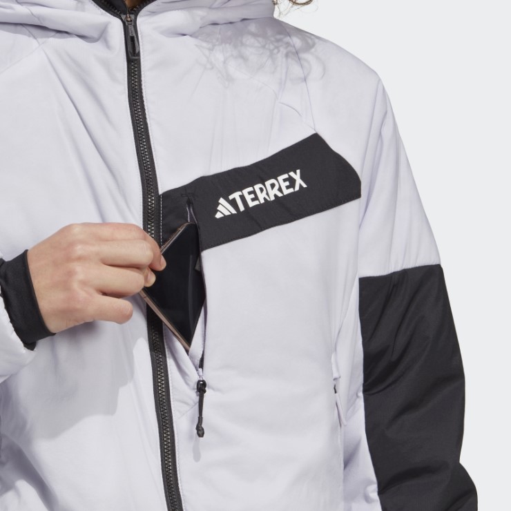 Chaqueta Con Capucha Terrex Techrock Stretch Primaloft Plata Amanecer Adidas
