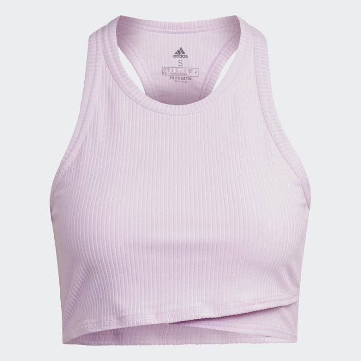 Camiseta Lila De Yoga Con Ribete Envuelto En El Estudio Adidas