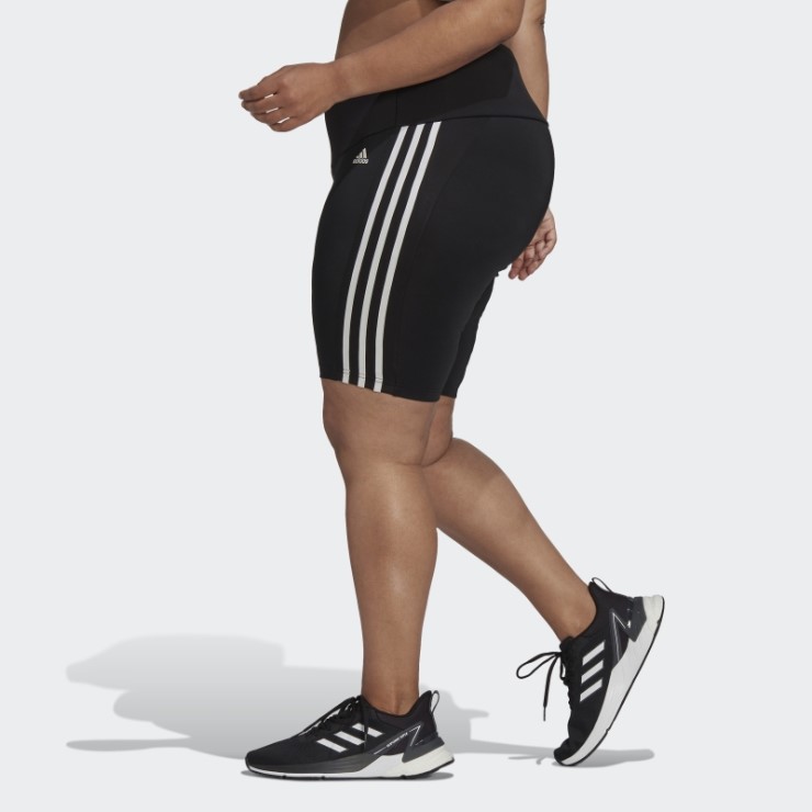 Mallas Cortas Deportivas De Tiro Alto Diseñadas En Negro De 2 Movimientos (talla Grande) Adidas