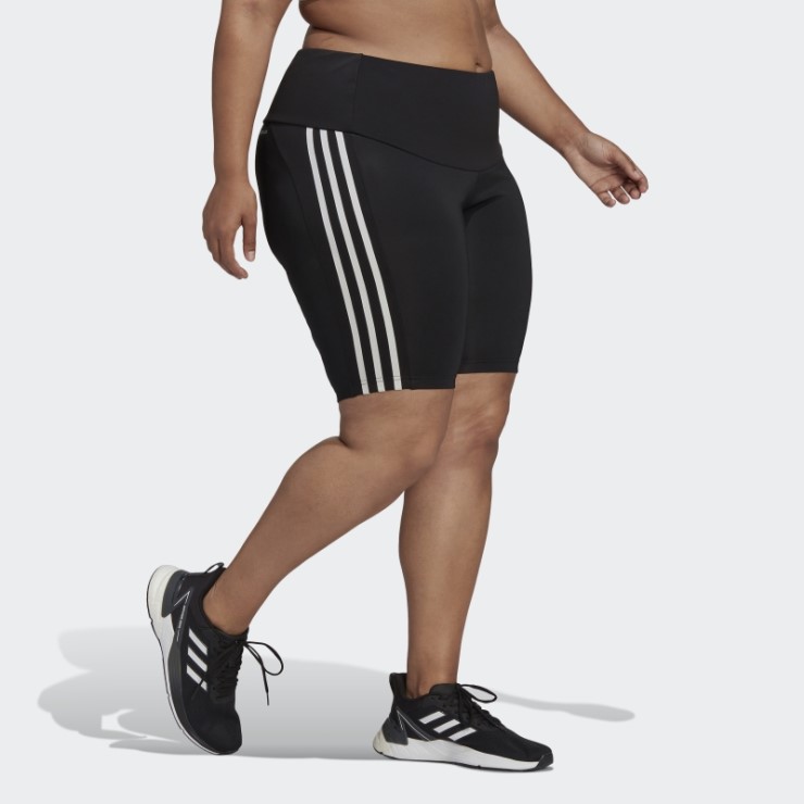 Mallas Cortas Deportivas De Tiro Alto Diseñadas En Negro De 2 Movimientos (talla Grande) Adidas