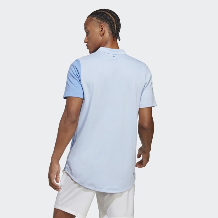 Polo Adidas Clubhouse Premium Classic Tennis Colorblock Azul Amanecer
