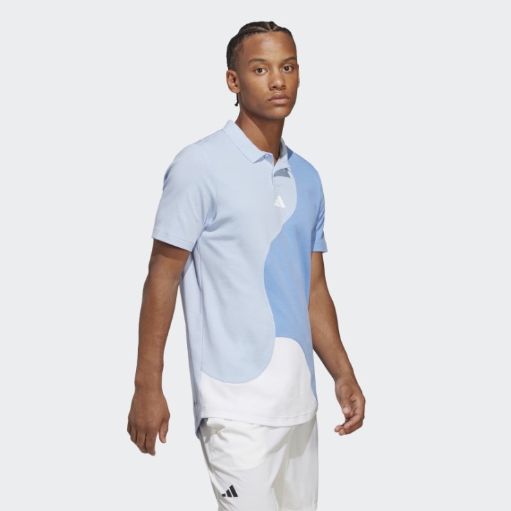 Polo Adidas Clubhouse Premium Classic Tennis Colorblock Azul Amanecer