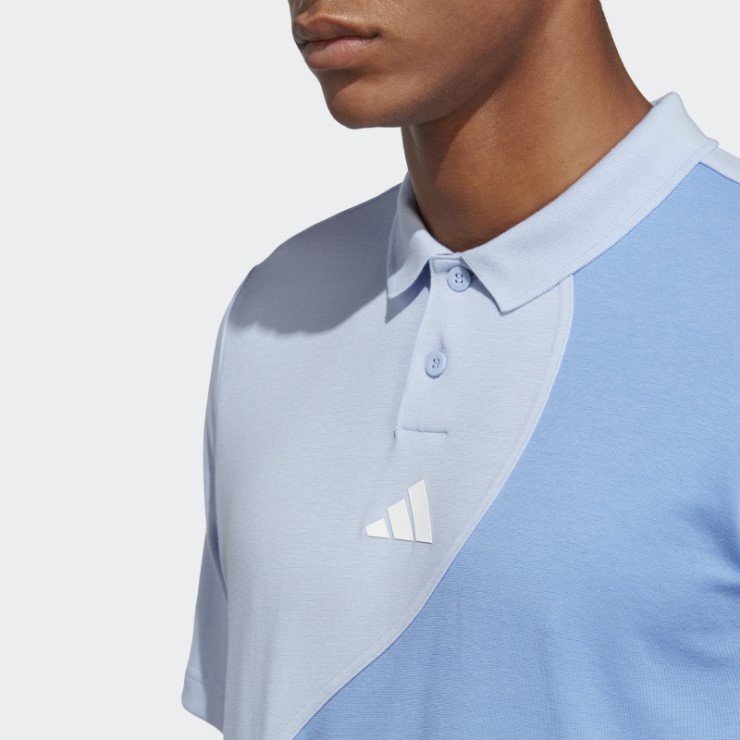 Polo Adidas Clubhouse Premium Classic Tennis Colorblock Azul Amanecer