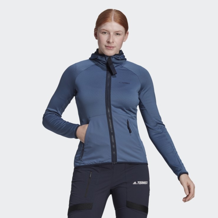 Adidas Terrex Tech Fleece Light Chaqueta De Senderismo Con Capucha Acero