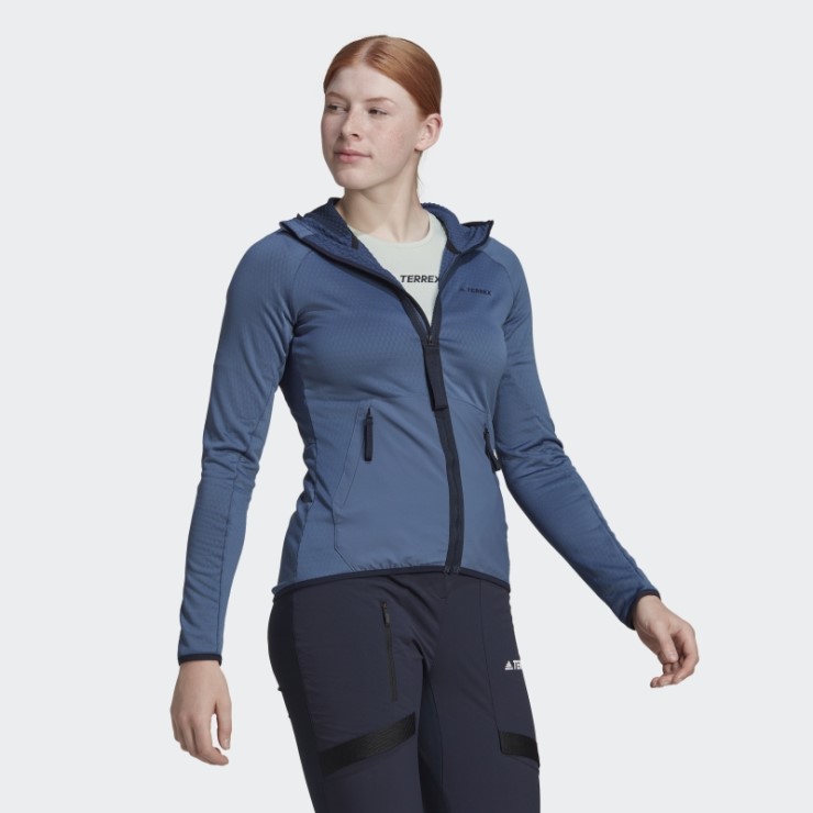 Adidas Terrex Tech Fleece Light Chaqueta De Senderismo Con Capucha Acero