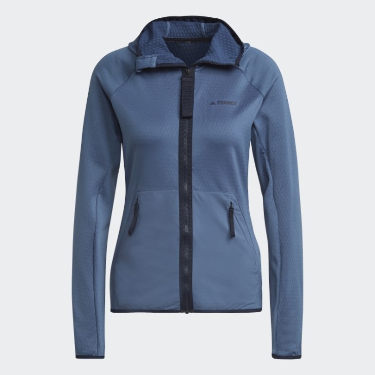 Adidas Terrex Tech Fleece Light Chaqueta De Senderismo Con Capucha Acero