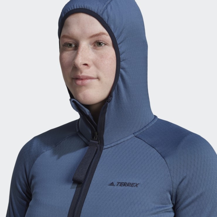 Adidas Terrex Tech Fleece Light Chaqueta De Senderismo Con Capucha Acero