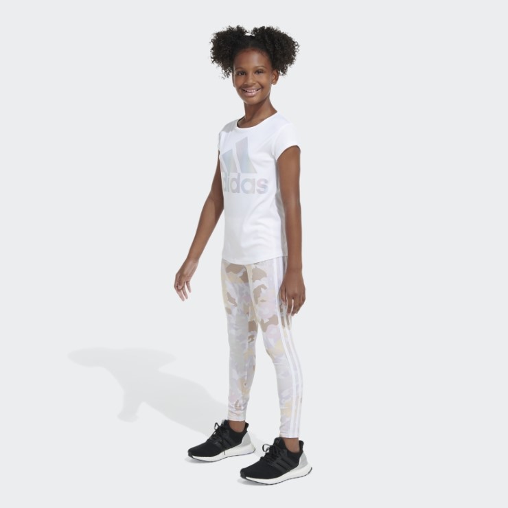Mallas 7/8 Algodón Allover Print Blanco Adidas