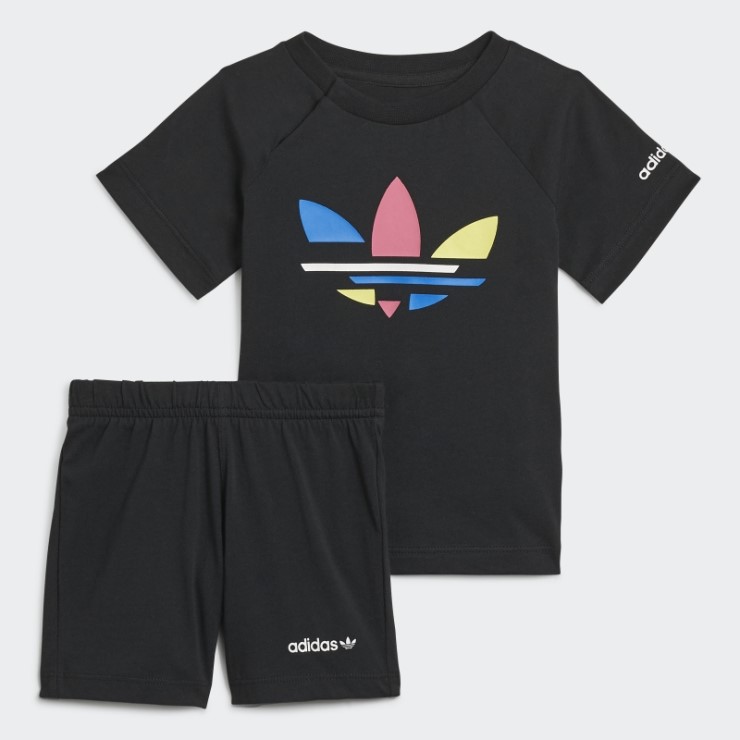 Conjunto Camiseta Y Shorts Adicolor Adidas Negro