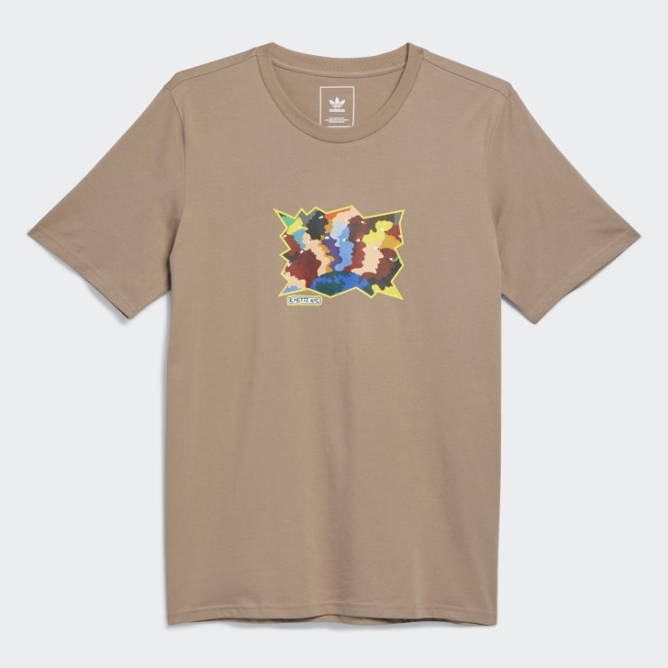 Camiseta Mettz World Peeps Manga Corta Marron Calcáreo Adidas