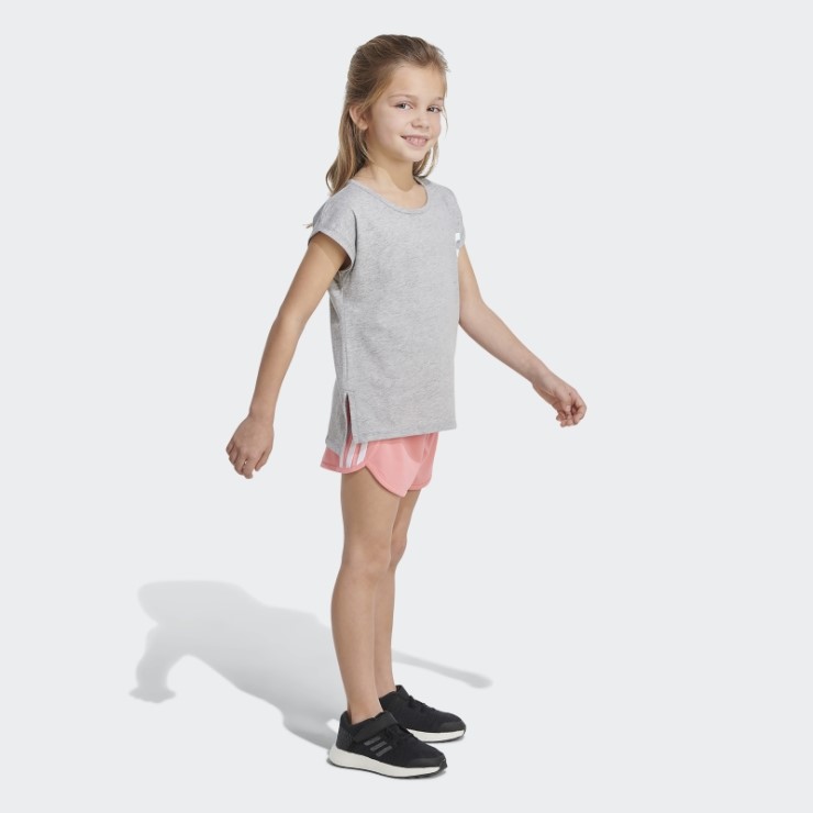 Conjunto De Camiseta Y Pantalón Corto Gris Medio Adidas