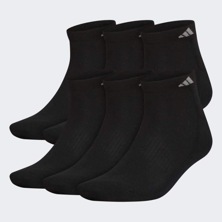 Calcetines Deportivos Acolchados Corte Bajo 6 Pares Xl Negro Adidas