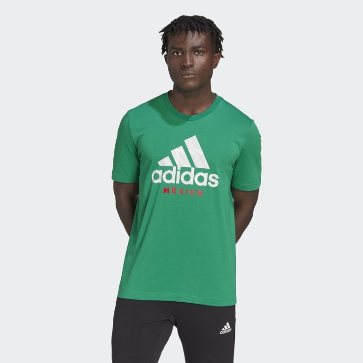 Camiseta Con Gráfico De México Adidas Verde