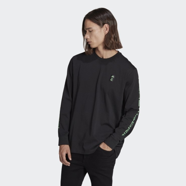 Camiseta Adidas Real Madrid Tiro 21 Lifestyler Manga Larga Negra