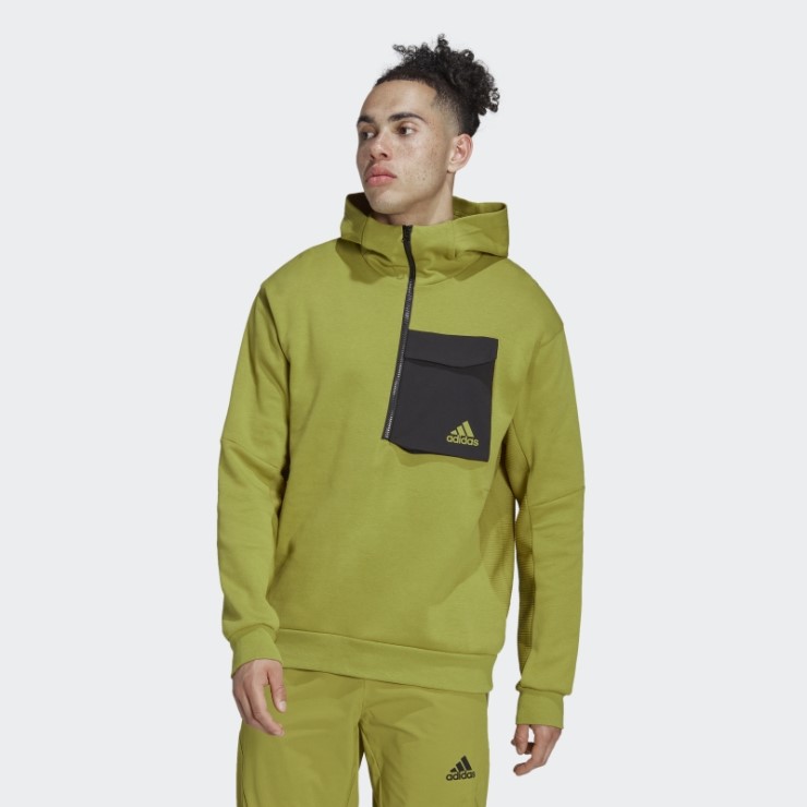 Verde Oliva Adidas Diseñado Para Gameday Sudadera Con Capucha