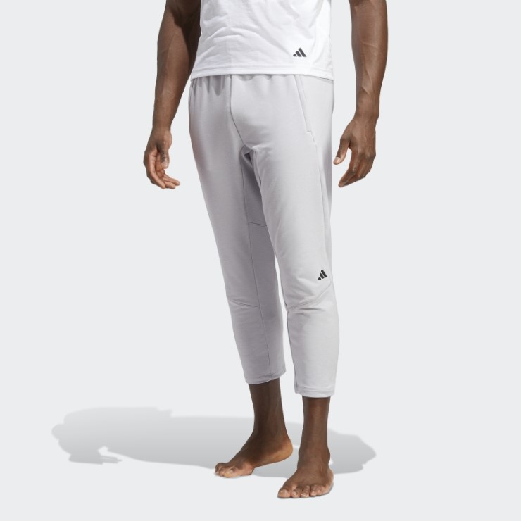 Gris Claro Jaspeado Diseñado Para Entrenar Yoga 7/8 Pantalones De Entrenamiento Adidas