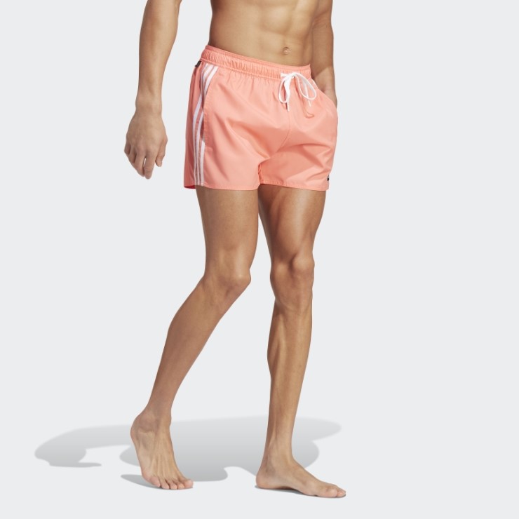 Shorts De Baño Adidas Clx 3 Rayas Coral