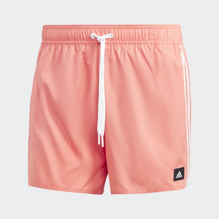 Shorts De Baño Adidas Clx 3 Rayas Coral
