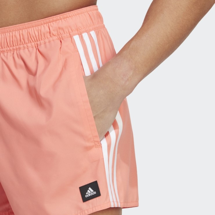 Shorts De Baño Adidas Clx 3 Rayas Coral